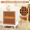 Costway 1/2 PCS Rattan Nightstand with Storage Wood End Sofa Side Table with 2 drawers Wood Legs